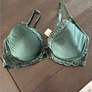 Natori feather lace contour underwire plunge bra